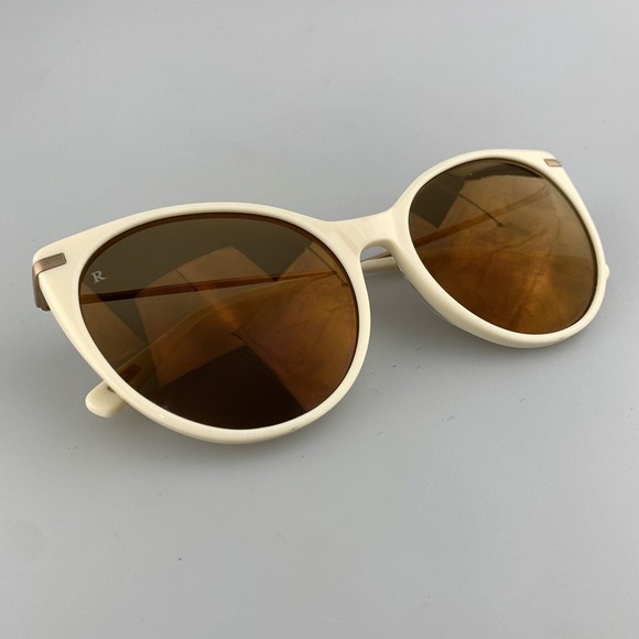 RAEN Birch Sunglasses Cat Eye Bone White Rose Mirror Shades + Case + Cloth New